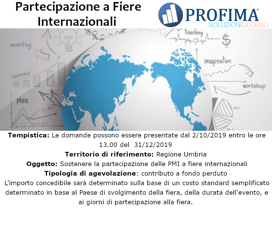 Partecipazione a Fiere Internazionali