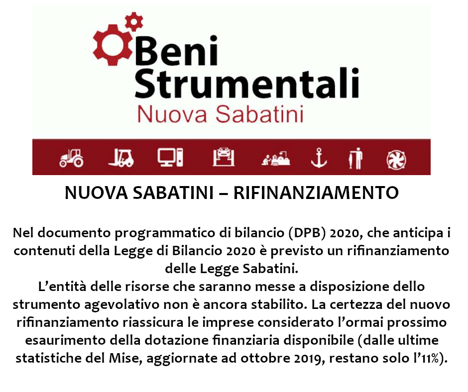 Rifinanziamento Nuova Sabatini