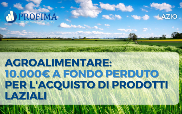 LAZIO contributi settore agroalimentare